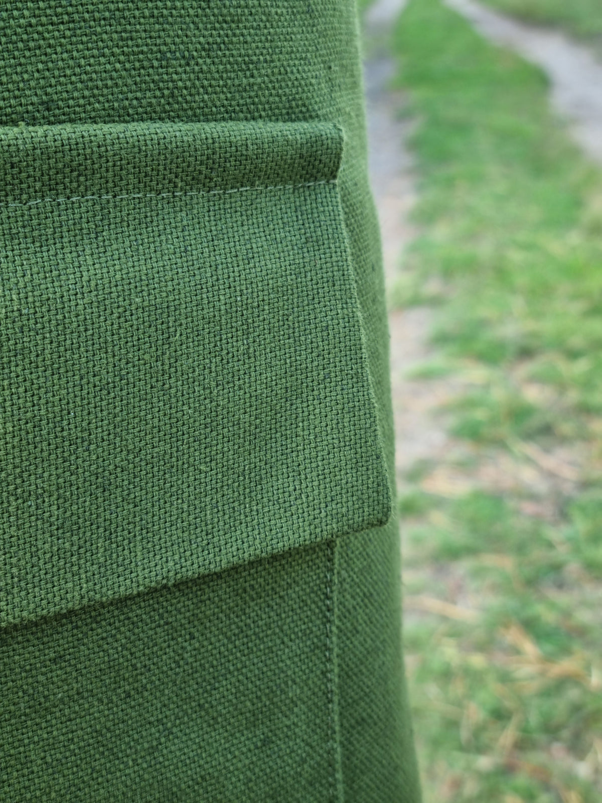 Forest Green Cotton and Hemp Trousers for Women
