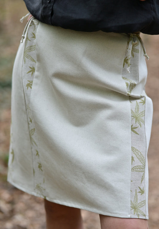 Cream Hemp Cotton Pencil Skirt