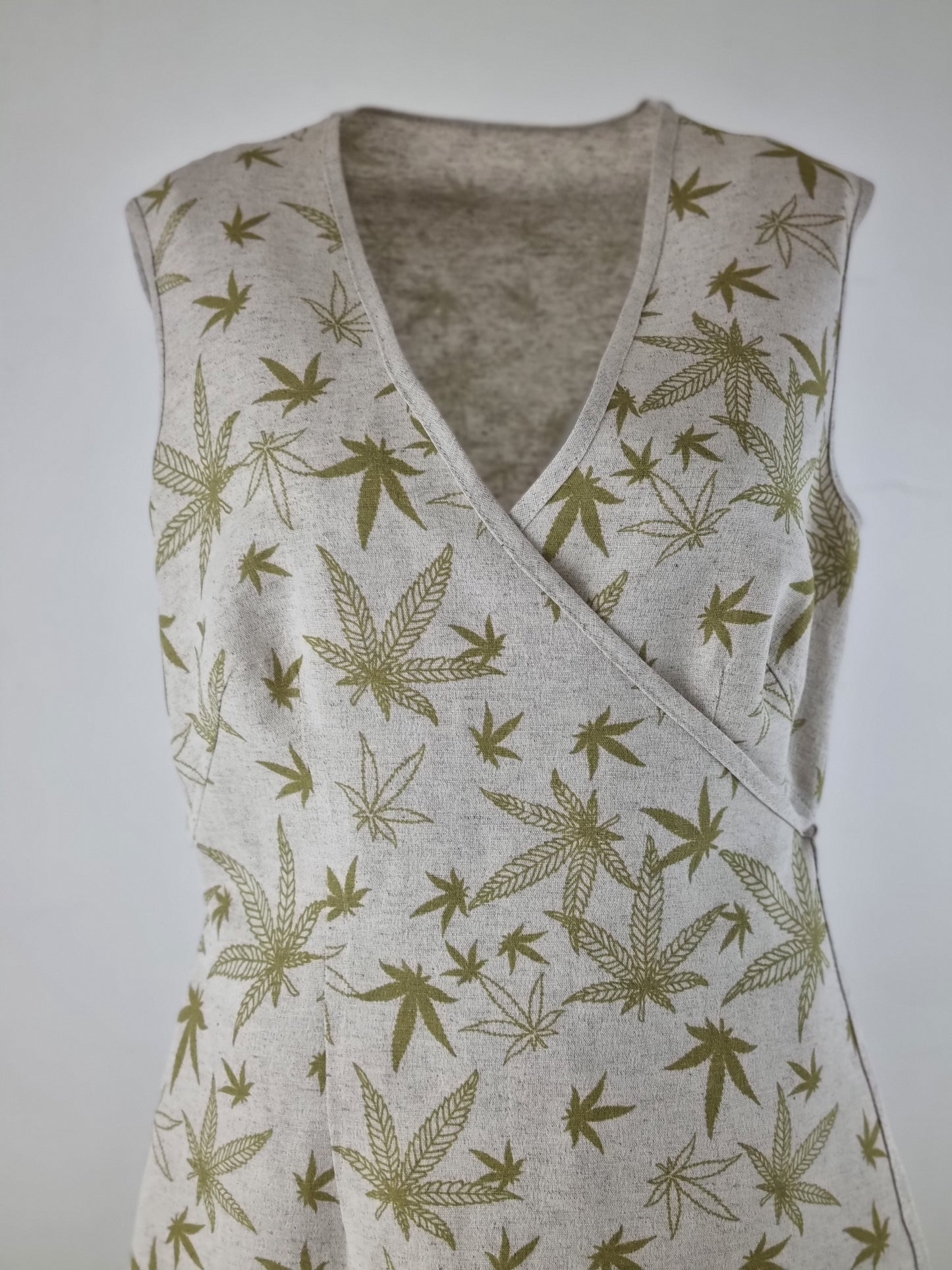 Hemp-cotton dress – knee-length, reversible
