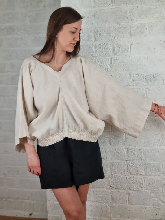 Linnen sweatshirt – natuurlijke kleur
