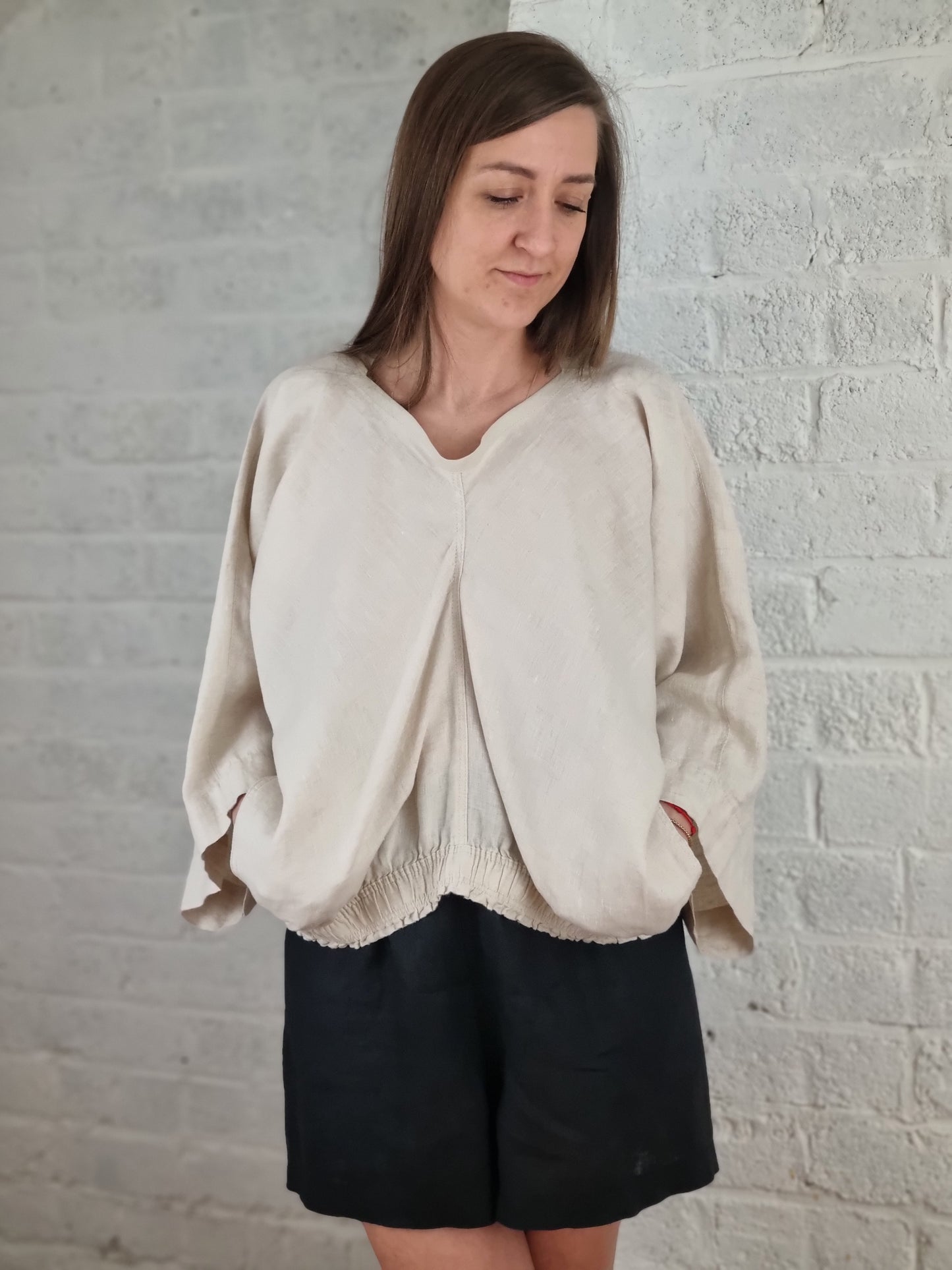 Linnen sweatshirt – natuurlijke kleur