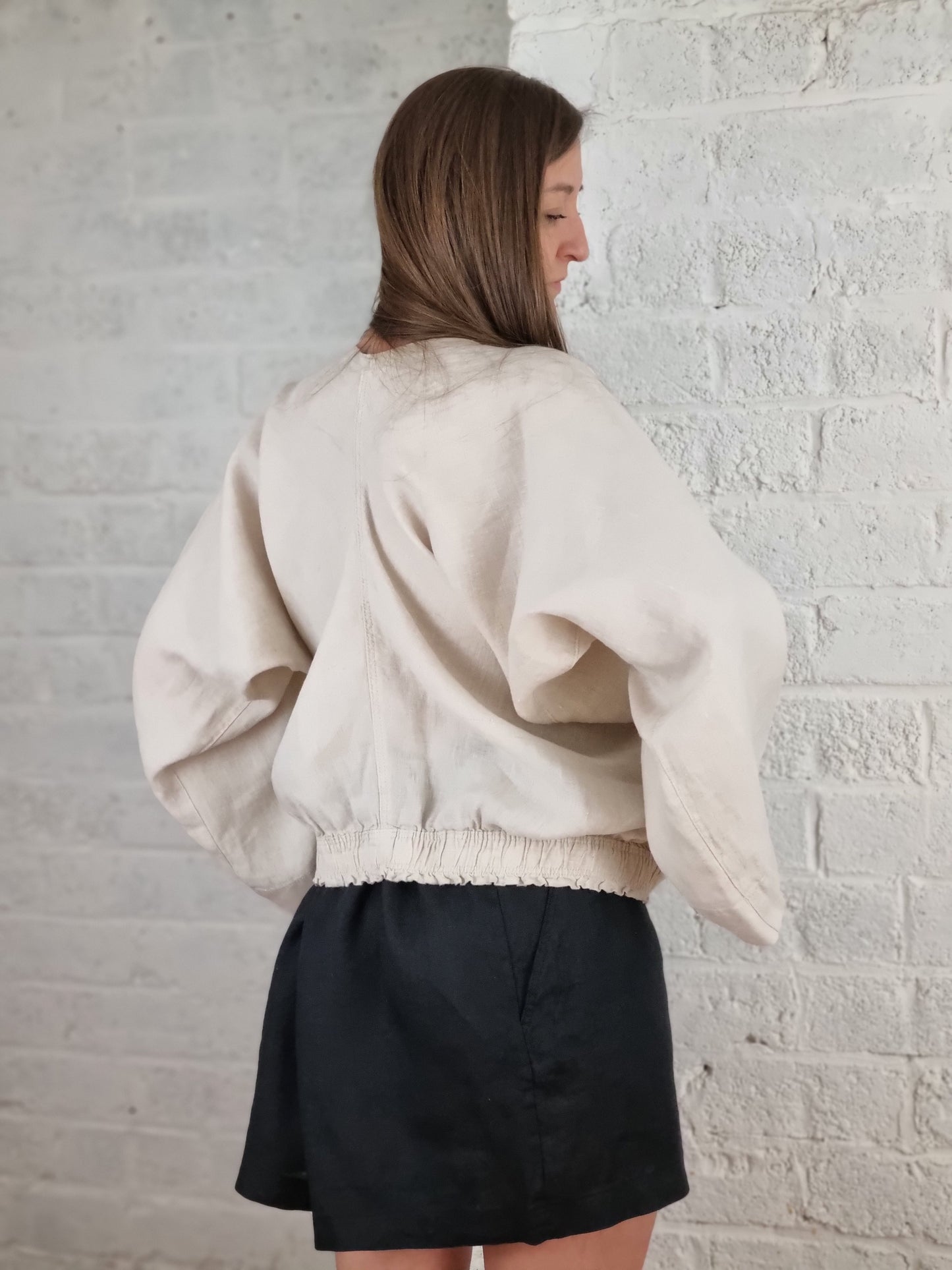 Linnen sweatshirt – natuurlijke kleur