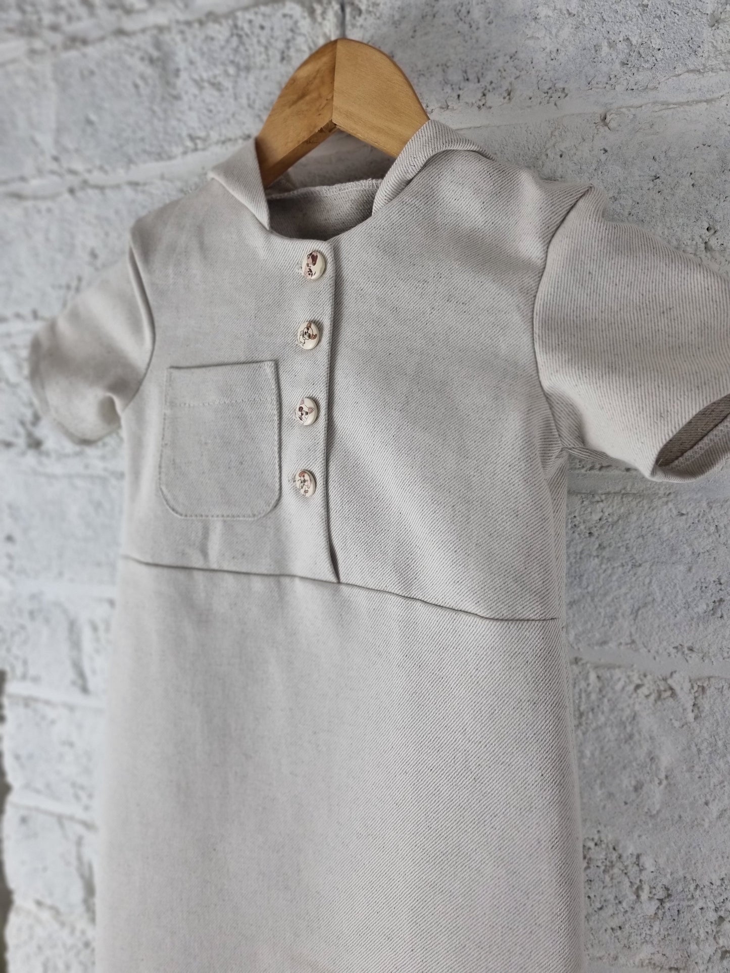 Girls' hemp-cotton dress