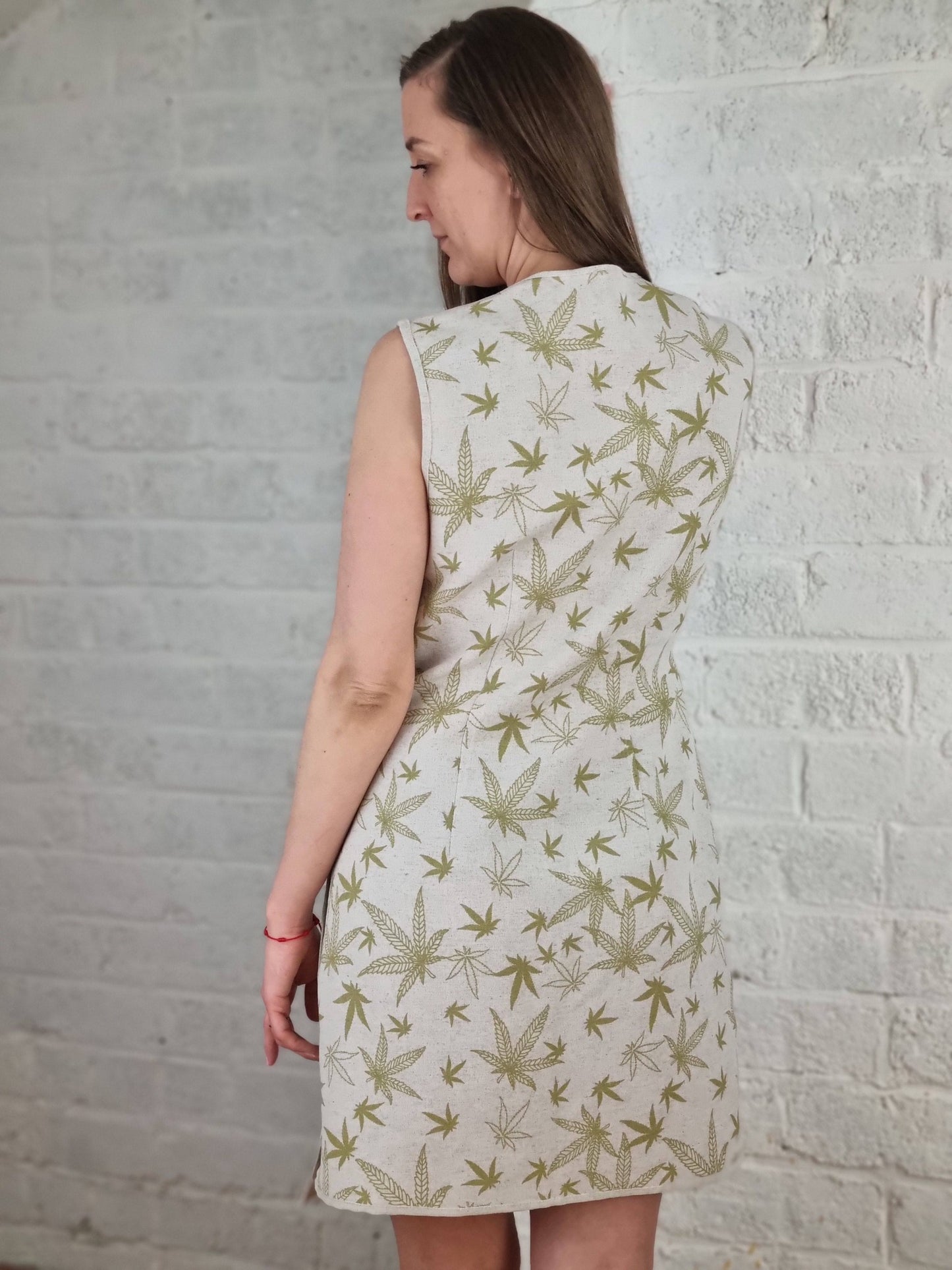 Hemp-cotton dress – knee-length, reversible