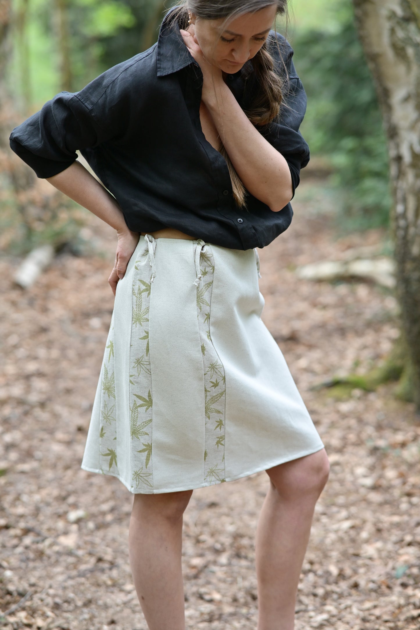 Hemp-Cotton Tube Skirt – Cream, Short