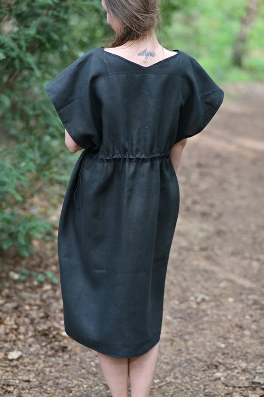 Black Linen Tunic Dress