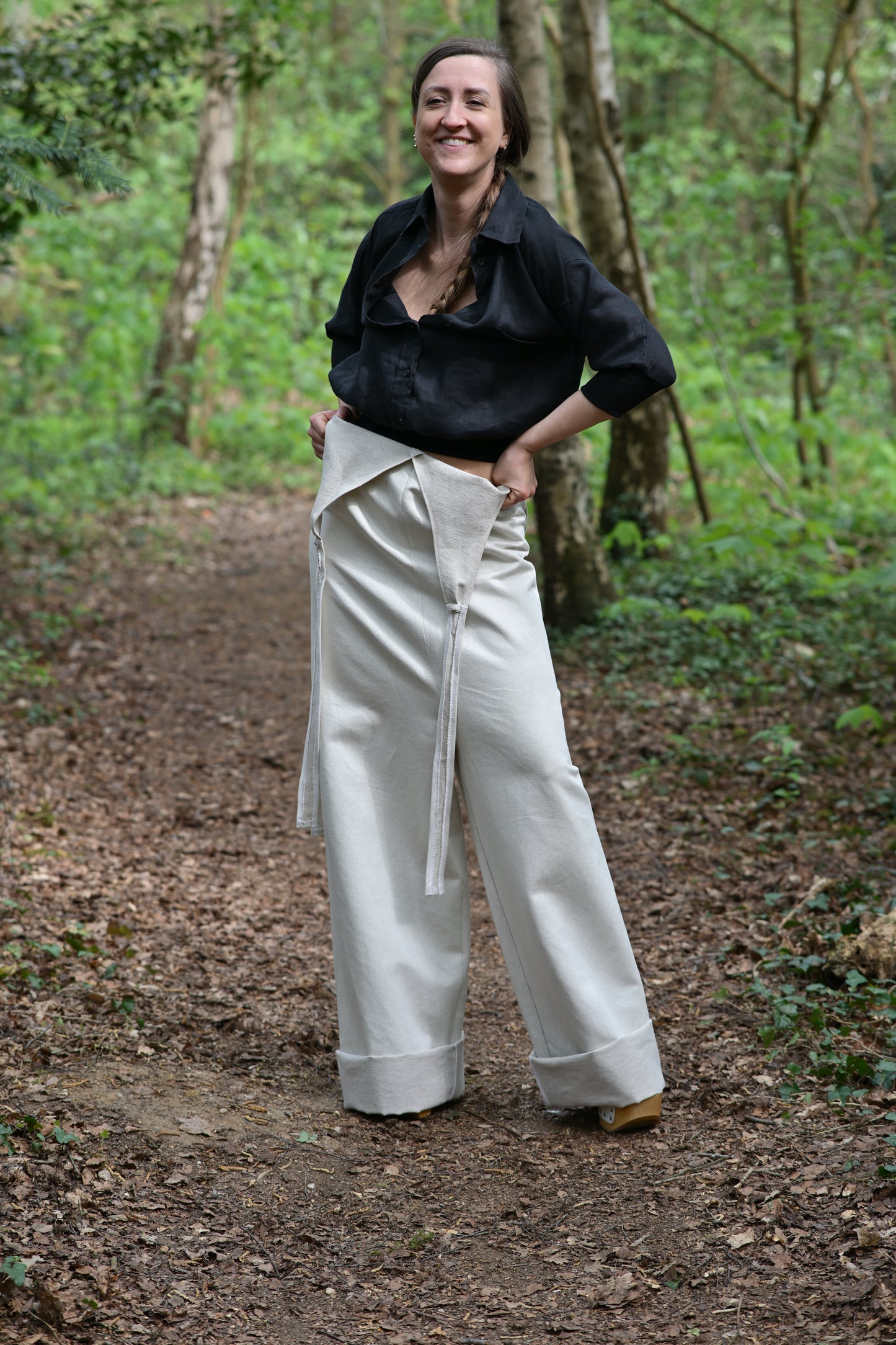 Hemp-cotton jumpsuit – ecru