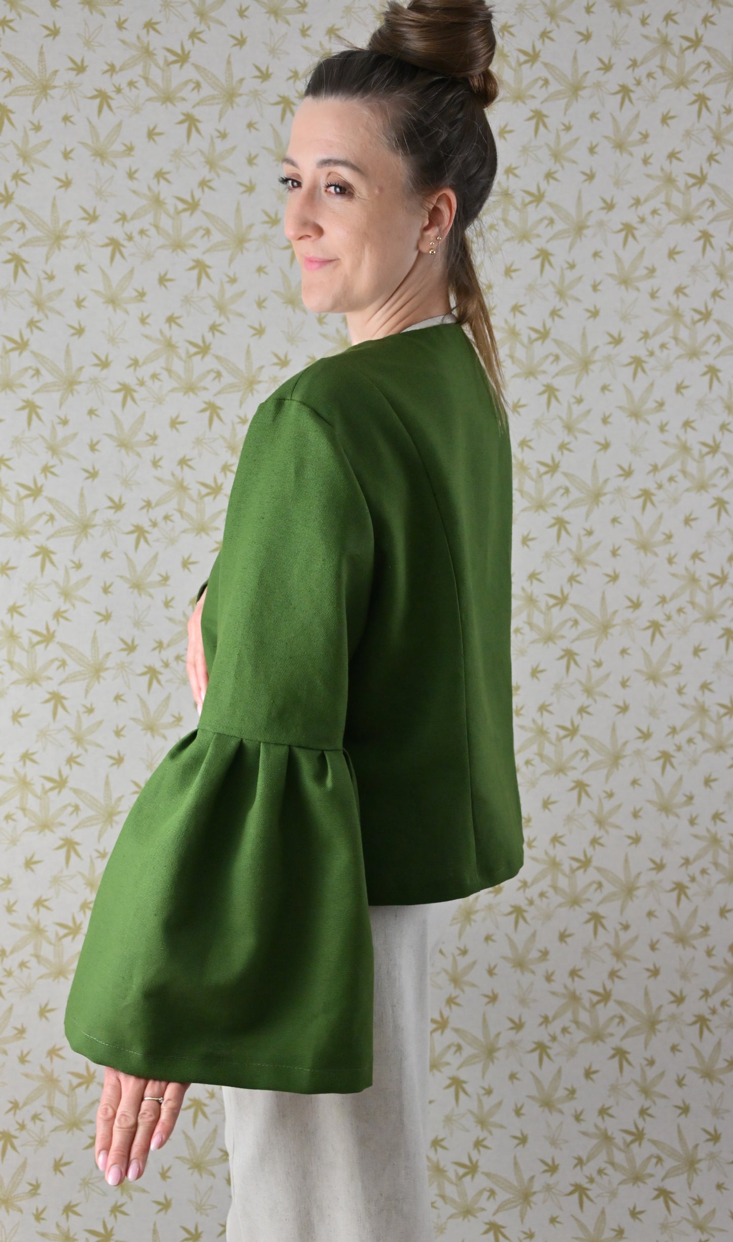 Kurta z konopi i bawełny – ciemnozielona