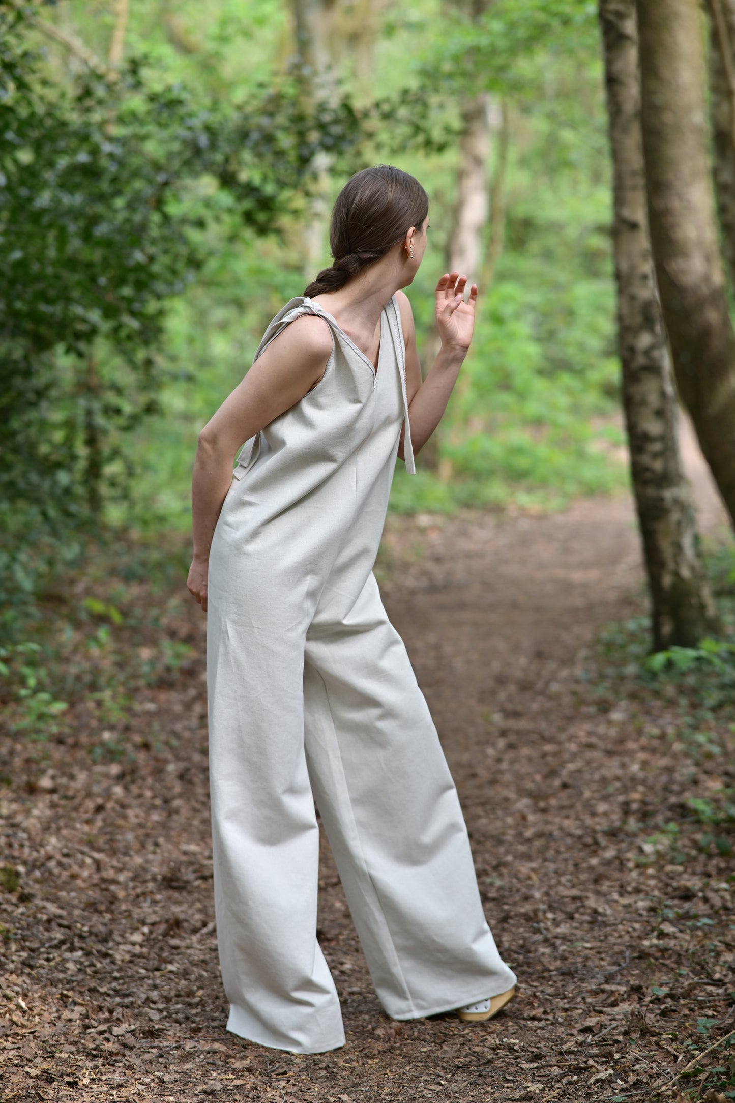 Hemp-cotton jumpsuit – ecru