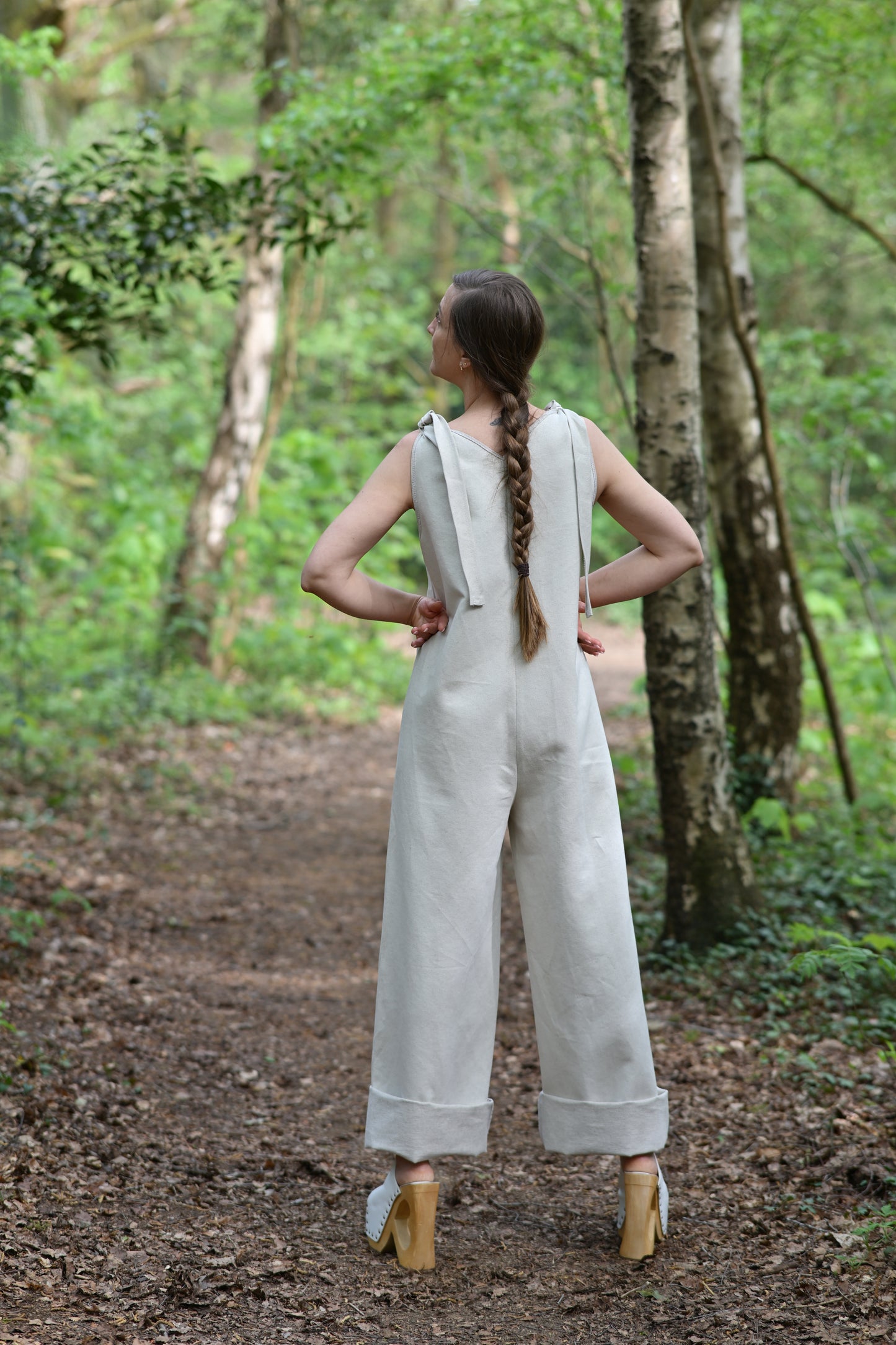 Hemp-cotton jumpsuit – ecru