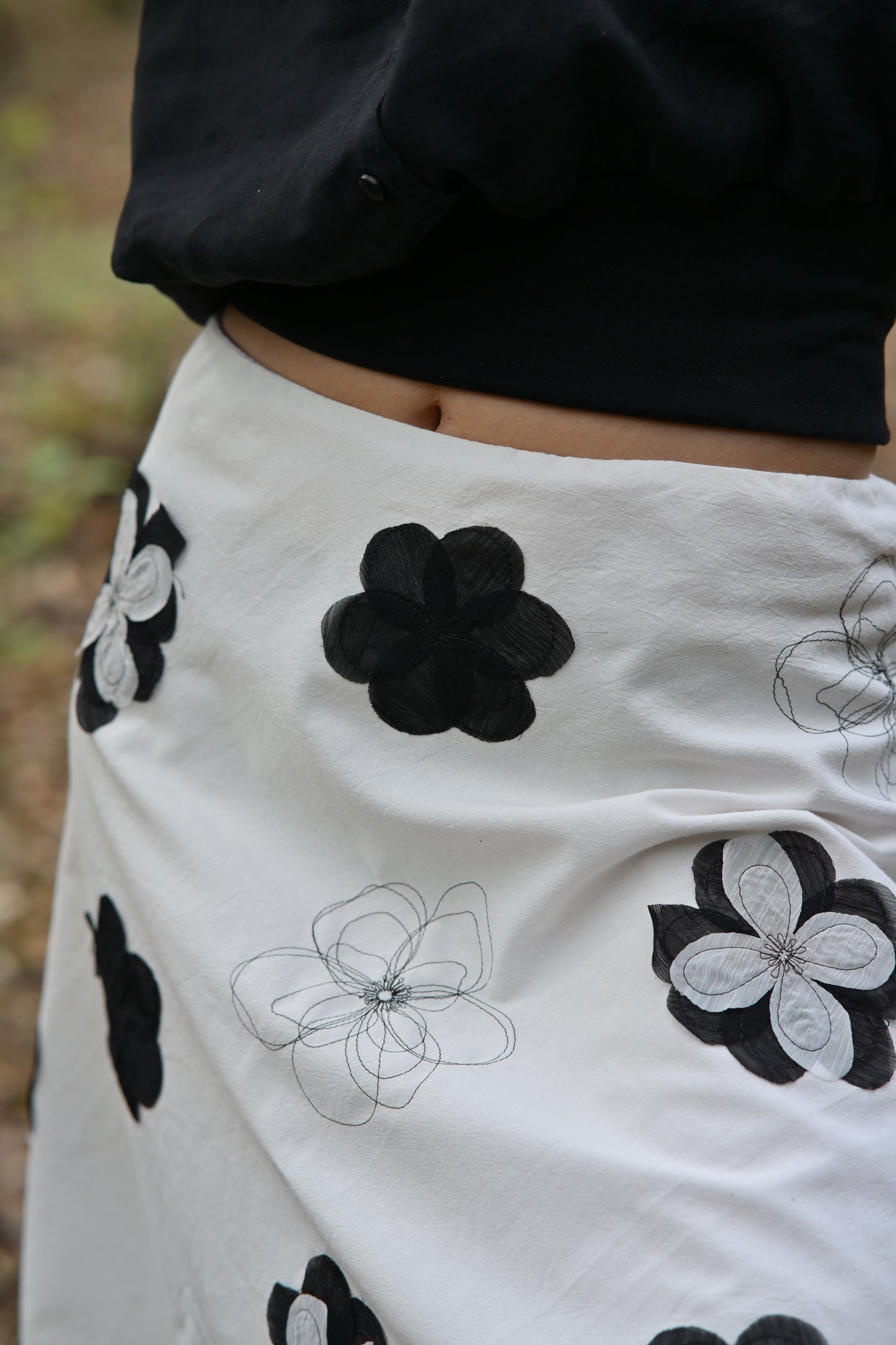 Cotton skirt – white, knee-length