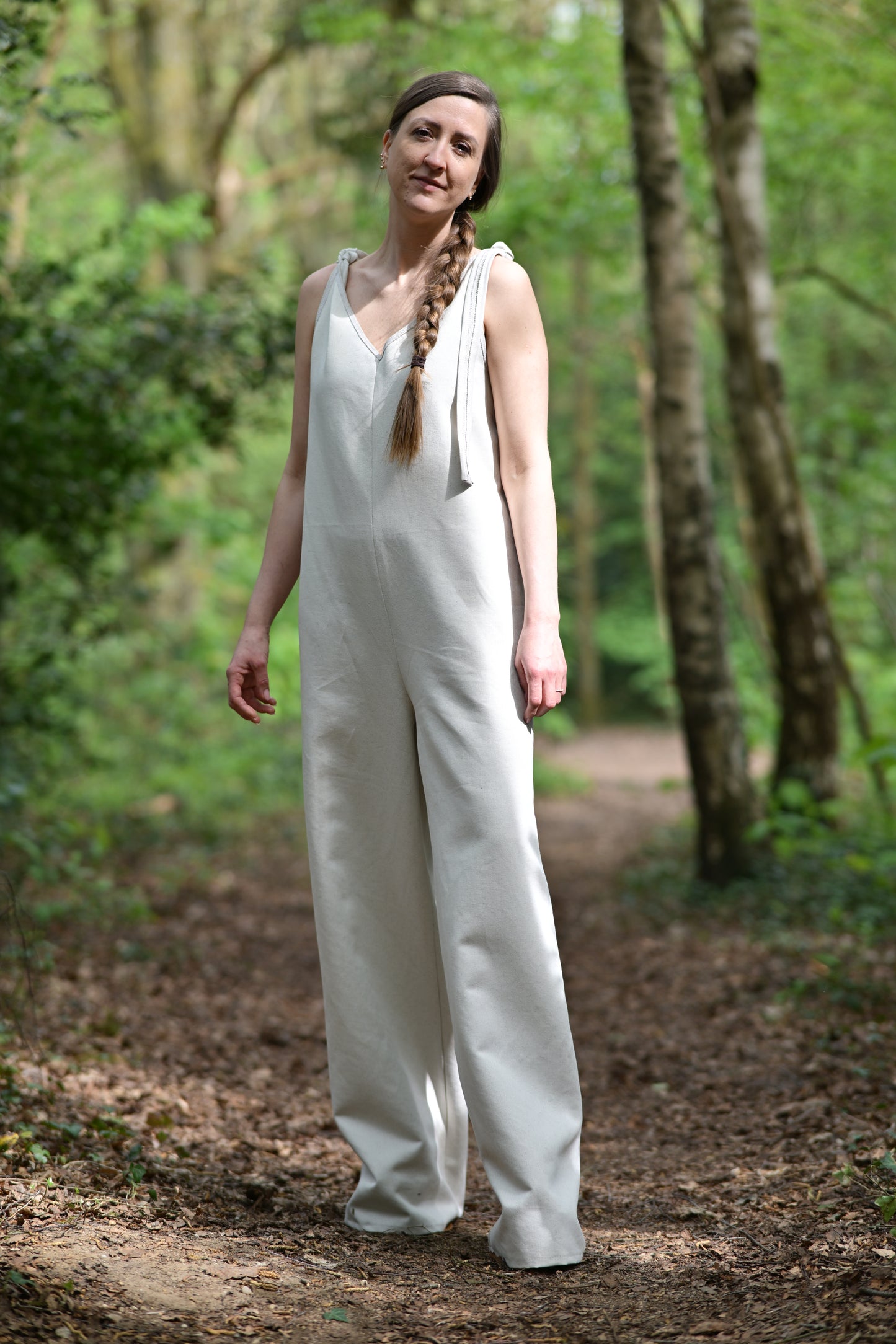 Hemp-cotton jumpsuit – ecru