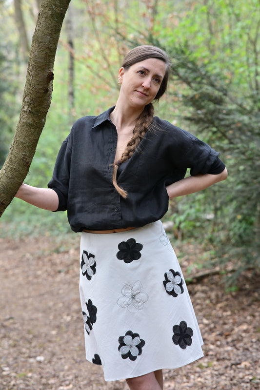 Katoenen rok – wit, knielengte