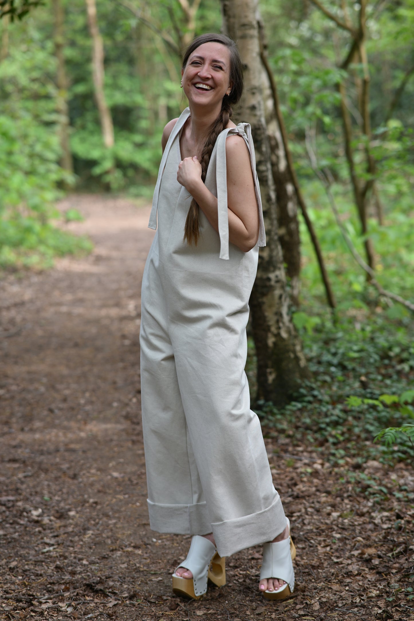 Hemp-cotton jumpsuit – ecru