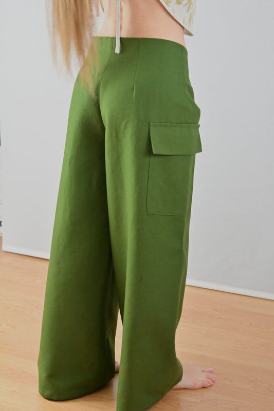 Hennep broek met zijzak